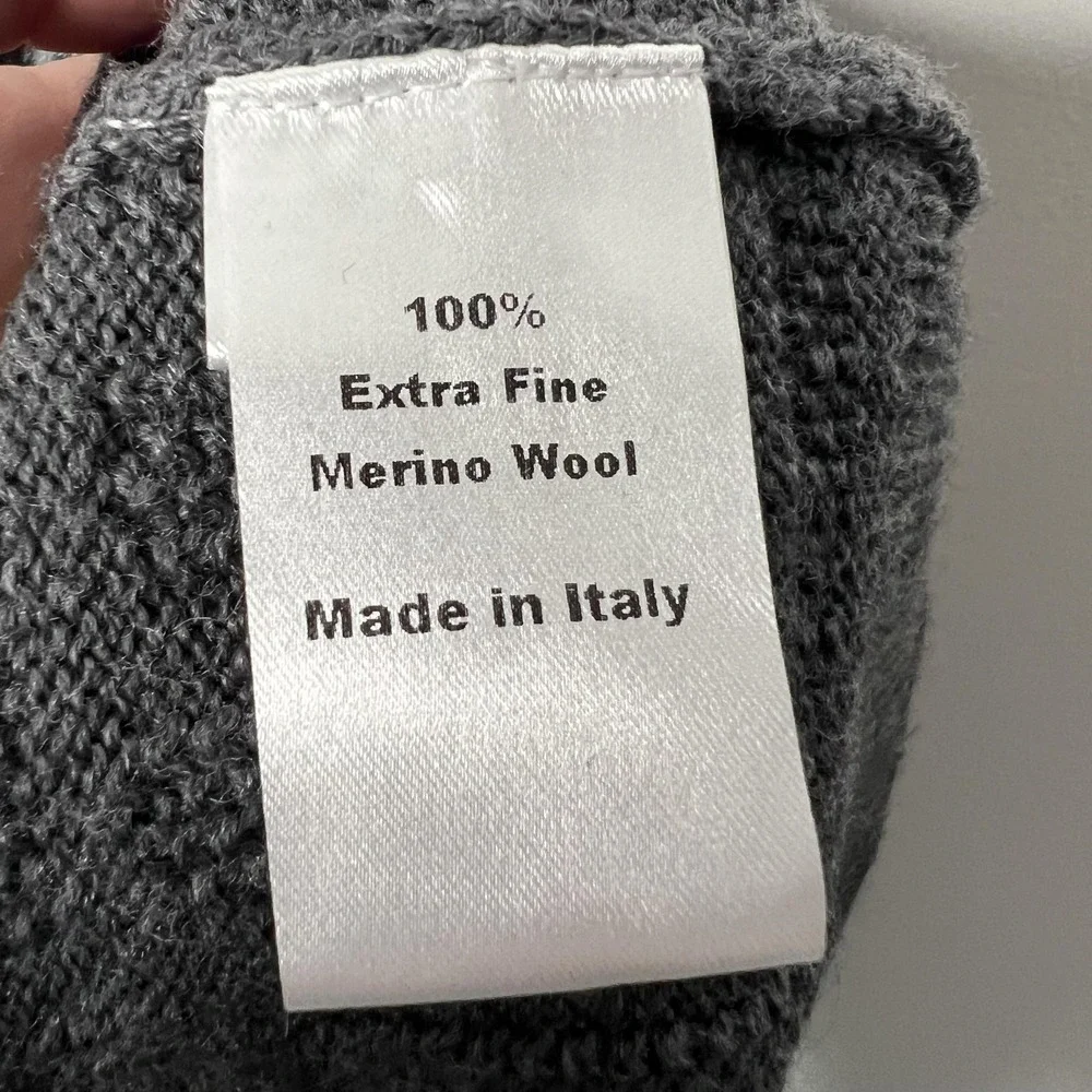 Ledbury Mens Extra Fine Merino Gray Cable Knit Made in Italy - Picture 7 of 10